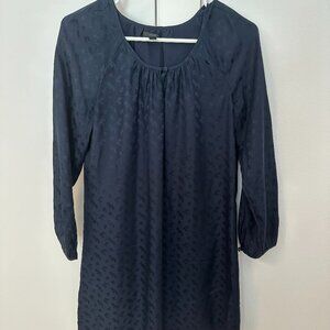 J.Crew Navy Paisley Silk Dress 6
